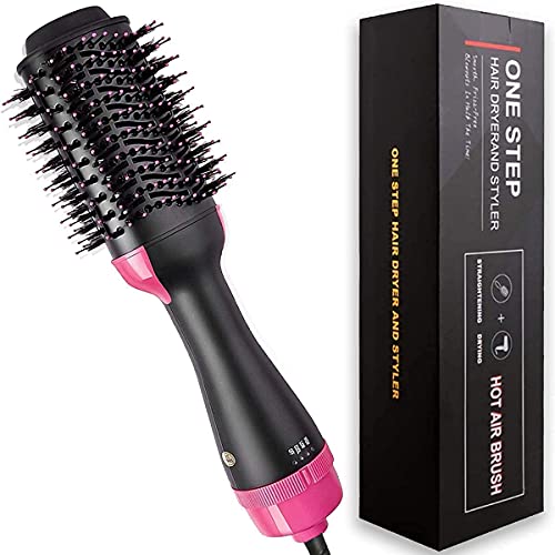 4-in-1 One Step Hair Dryer Brush with 1000W Power – Hot Air Styler for Blow Drying, Straightening, Curling, and Volumizing – Achieve Salon-Quality Shine with Reduced Heat Damage – Ideal for Women and Girls for woman hair (C2)