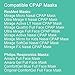 Universal CPAP Mask Headgear Strap / Cpap Harness / CPAP Head Band for ResMed Mirage Series, Philips Respironics CPAP Mask, Comfortable Durable Stretchy Material, Standard – Black (Headgear Only)