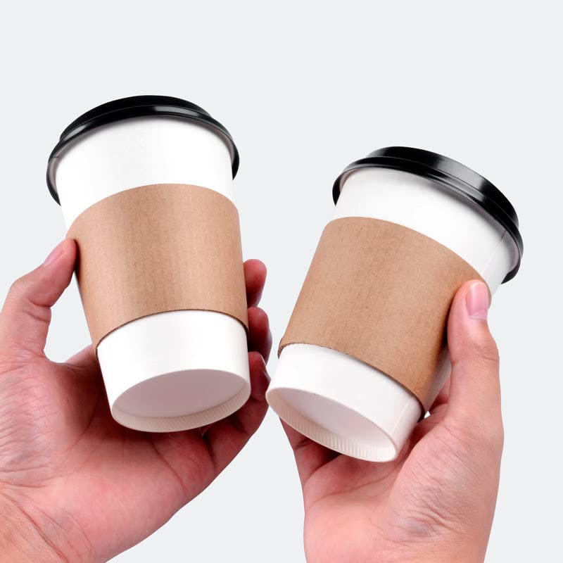 Concession Essentials Paper Coffee Sleeves. Fits 10 oz. - 20 oz. Cups (Pack of 50), Natural Kraft. Insulated for Hot Cups.,Brown - Image 4