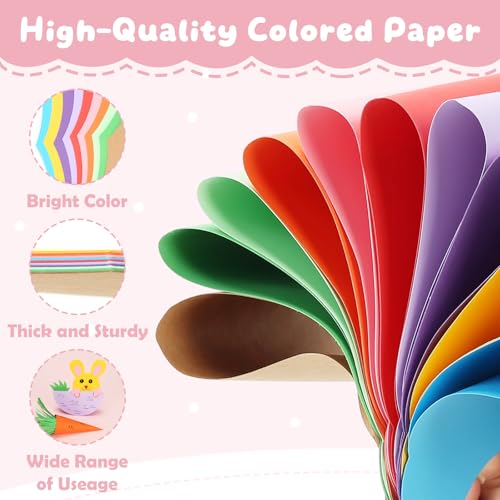 Image of 40 Sheets 8.5 inch X 11 inch Colored Kraft Cardstock, 10 Assorted Colors Construction Thick Paper Greeting Cards for DIY Gift Card Menus, Baby Shower and Wedding Invitations