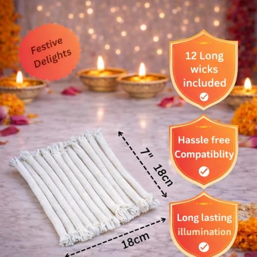 Image of Brass akhand Diya, Big Size 250ml | 12 Long Wicks Included | with Wick-Lifting Screw Lever & Borosilicate Glass - Long Burning Oil lamp | deepam for mandir, Home Temple & Festive Use