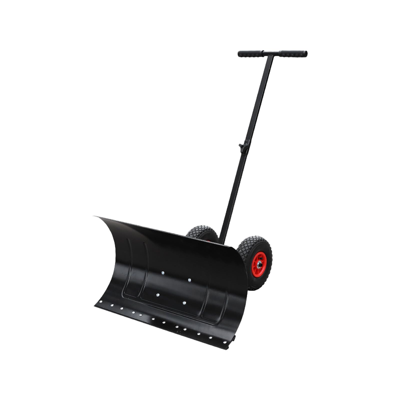 Snow Shovel with Wheels, Snow Plow, Push Snow Shovel for Snow Removal Adjustable Angle & Height Handle