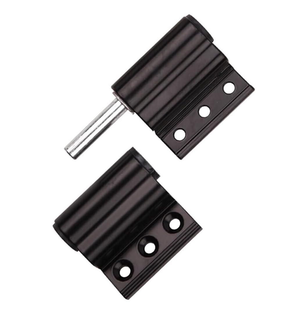Bisagra de aluminio for puerta y ventana de puente roto, bisagra de aleación de aluminio izquierda y derecha, 2 uds.(Black left)