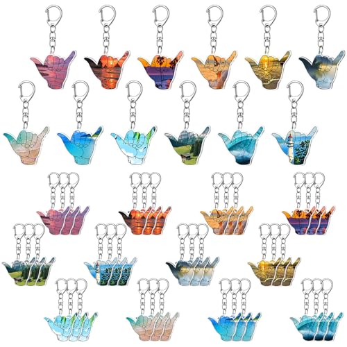 Equsion 36 Pcs Surfing Keychain Hawaii Aloha Surfer Hand...