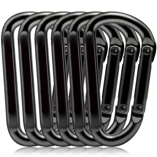 Image of EZYA Heavy Duty Carabiner Clips, 860lbs - 3 inch Iron Carabiners for Keys, Gym, Camping, Hiking Accessories - D-Ring Keychain Hooks for Hammocks, Backpacks, Outdoor Gear