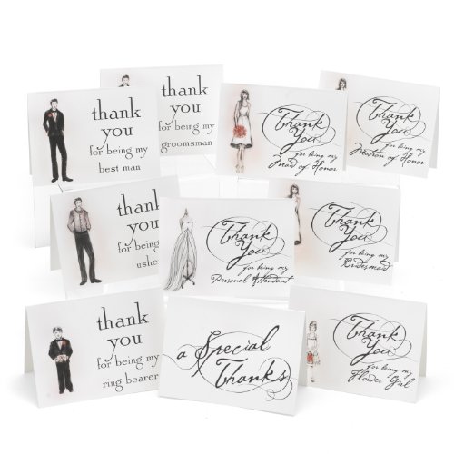 Hortense B. Hewitt Bridal Party Thank You Cards Wedding Accessories, Set of 30
