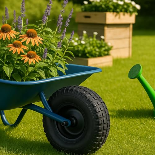 Vixzoid 2 Stück Sackkarrenreifen mit Schlauch Sackkarre Reifen 4.10/3.50-4 Schubkarrenrad für Schubkarren, Sackkarren, Handwagen,300lbs,260x85mm