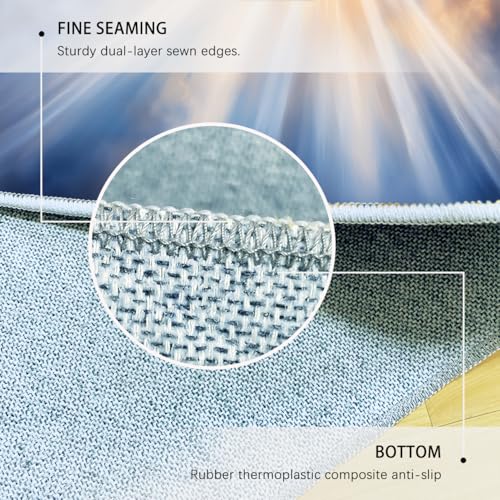 Tapis antidérapants Sunshine Cloud bleus : moquette lavable de salon 160x230 - 7