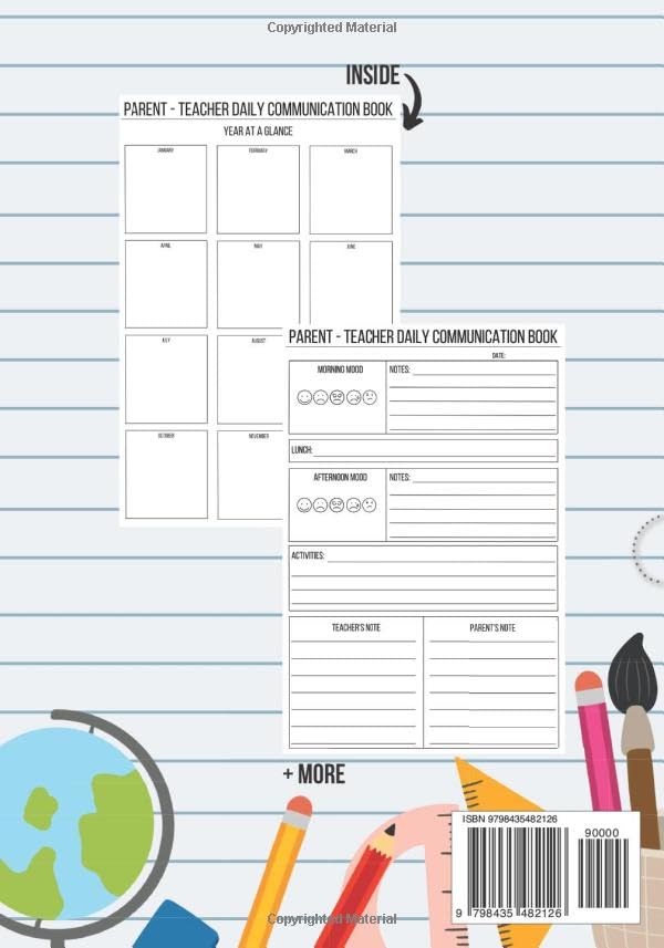 Parent - Teacher Daily Communication Log Book: Cute Back and Forth Journal For Communication Between Home and School image 3