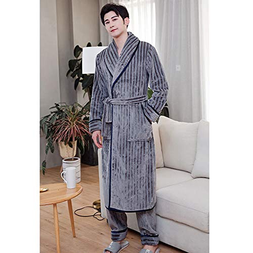 Peignoir deux pièces et pantalon homme en flanelle premium coupe 1XL