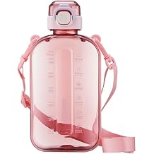 24 oz Flat Water Bottle Travel Flask Portable BPA Free Square Water Bottle Leakproof Large Water Bottles for Bag Travel SportsPink