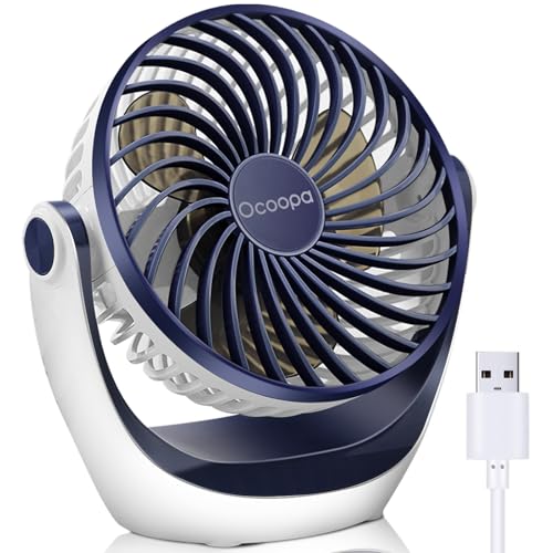 OCOOPA Ventilateur Silencieux Portable Mini Puissant - 3 Vitesses, Rotation 360°, Alimenté par USB - Pour Chambre, Bureau, Domair, Cuisine