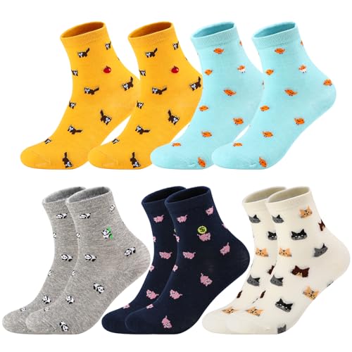 Utensilsto - Utensilsto 5 Paar Dame Socks 35-40 Lustige Bunte Socken Baumwollsocken