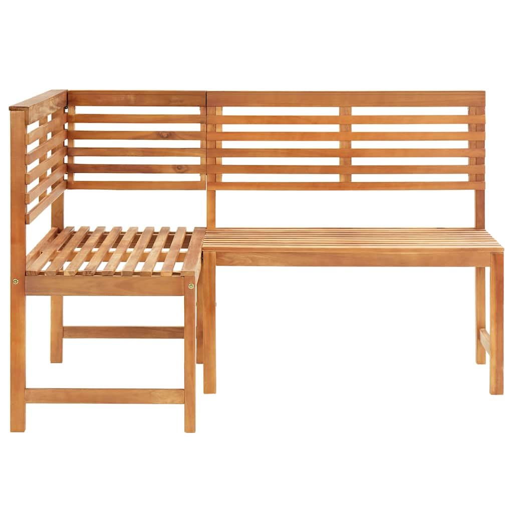 Item-Garden - Banco esquinero de 140 cm de madera maciza de acacia, asientos al aire libre, bancos al aire libre