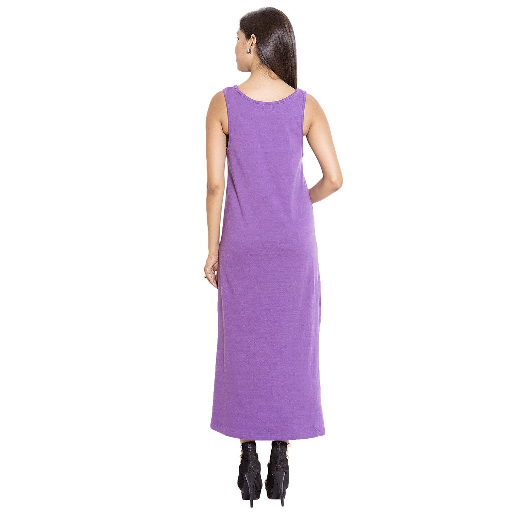 Buy SML ORIGINALS Purple Colour Long One-Piece Dress at Amazon.in