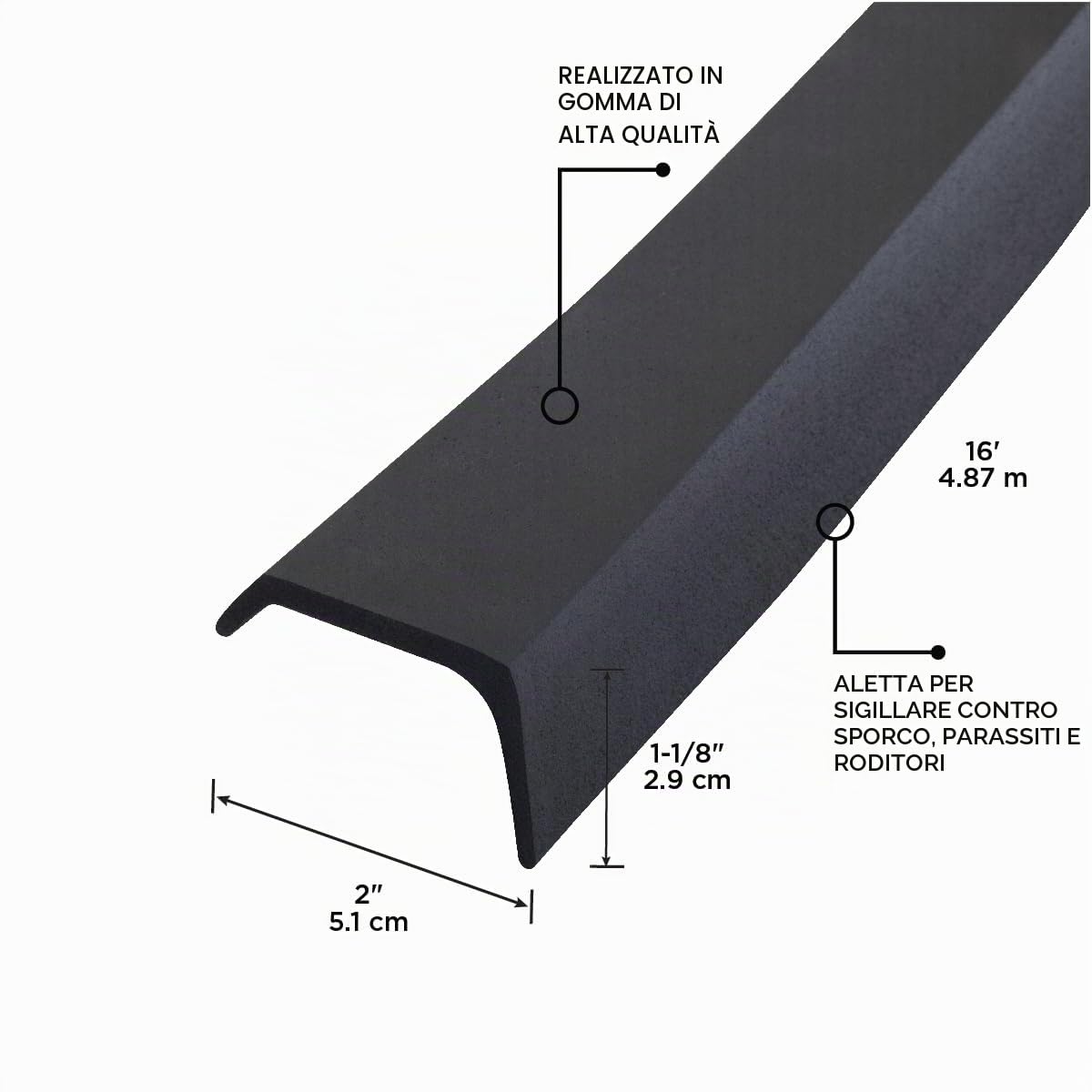M-d Products 03749 - Guarnizione isolante in gomma cellulare per basculante garage, 4,8 m