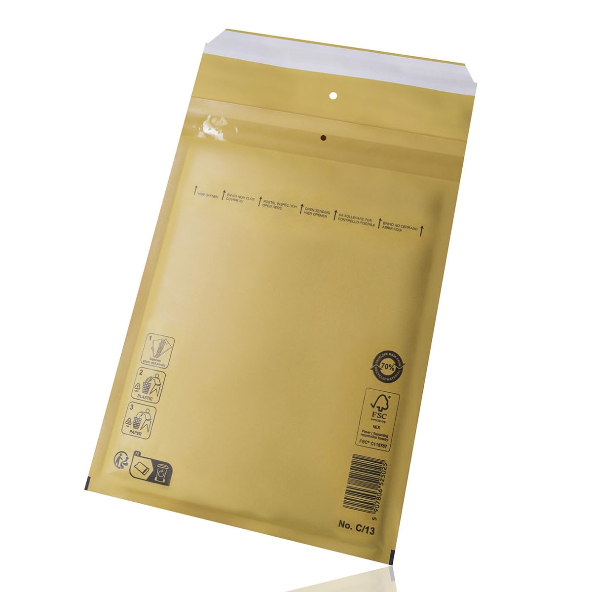 Switory Pack Of 25 Padded Envelopes C3 (170 X 225 Mm) 13/C, Brown Bubble Envelopes Suitable For DIN A5 / C6 , Shipping Packaging With Self-Adhesive Closure