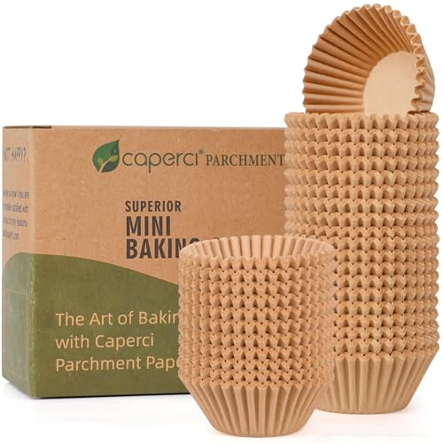 Caperci Parchment 400pcs Mini Cupcake Liners for Baking...
