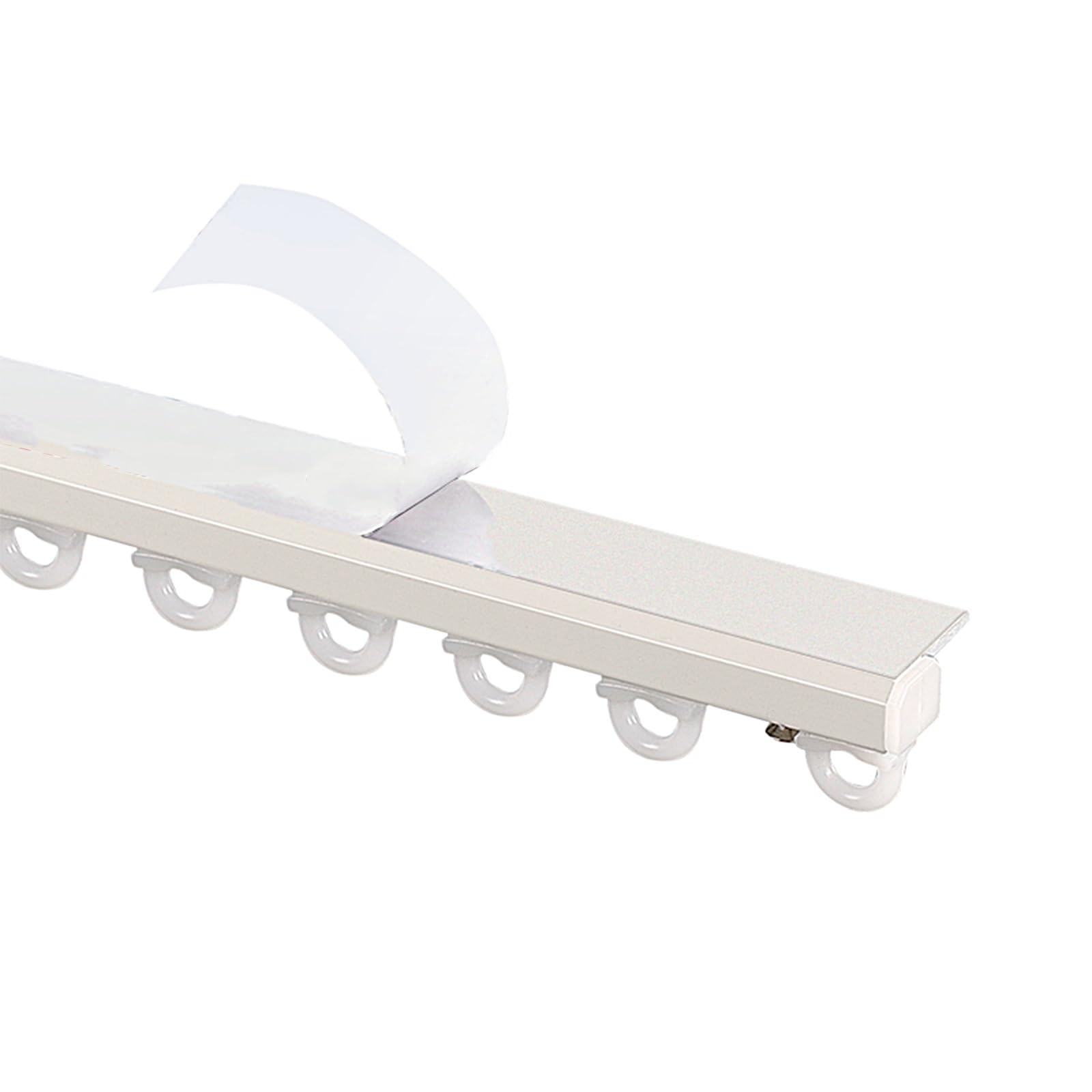 GLDYTVF Heavy-Duty Adhesive Curtain Rods & Tracks 55.1in Ceiling/Side Mount Durable & Wear-Resistant Ideal for Smooth Surfaces Easy Installation White - Perfect for Home Decor
