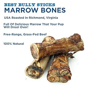 Marrow bones for dogs 8 pack  usa packed healthy dog treats dog bones for large dogs  grass fed beef long lasting dog chews by best bully sticks   cucciolini doodles