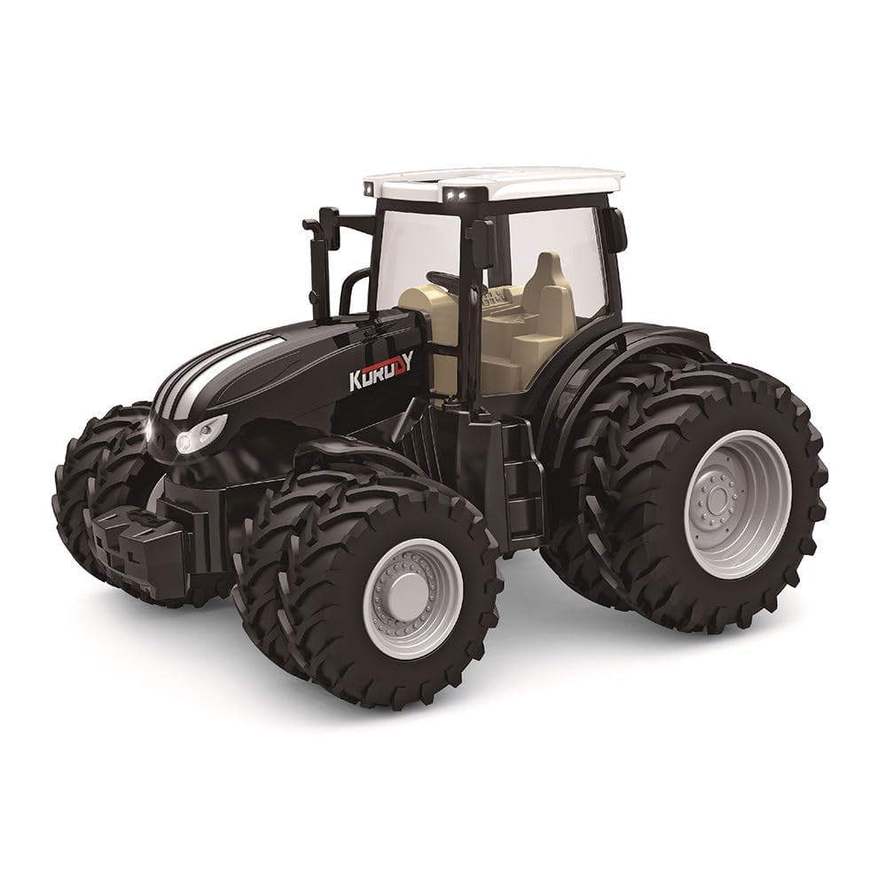 Image of Metal Tractor Toy for Kids | Heavy Duty Farm Machine with LED Lights, Big Rubber Tyres & Realistic Design