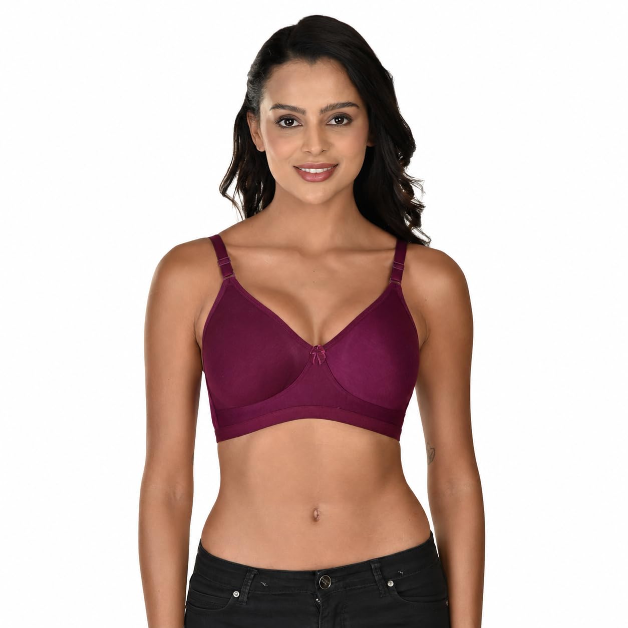 Women's Everyday Bra, Non Padded, Full Coverage, Wirefree, Cotton Blend-image-47