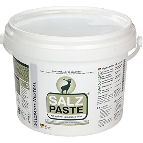 EURO HUNT Salzpaste Neutral für optimale Mineralienversorgung des Wildes im Revier, 2 Kilo im Eimer + praktischer Spachtel, hochwertiges Mineralprodukt Cover