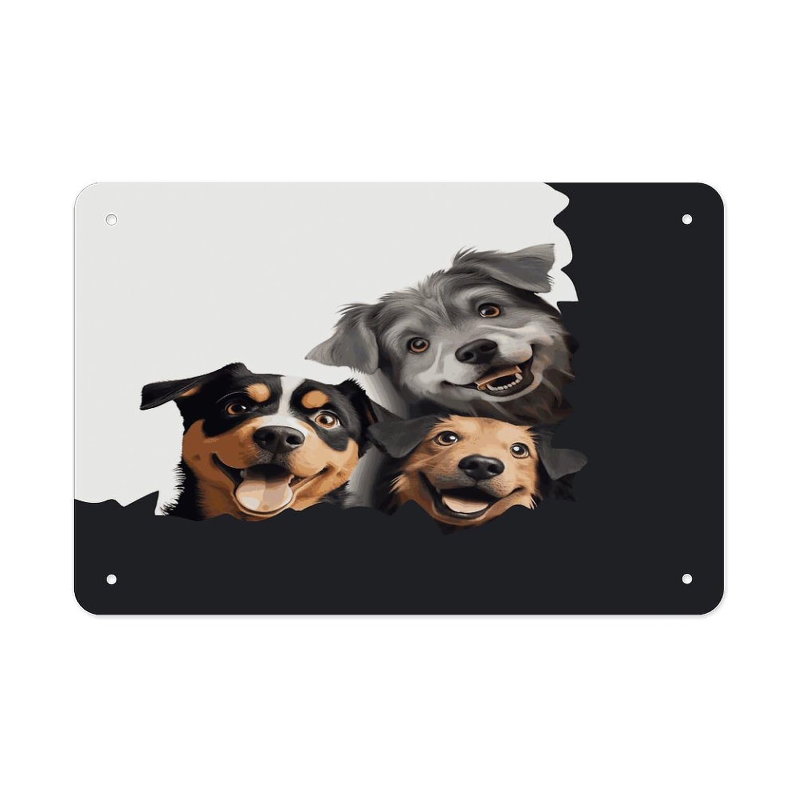 Fekiloot Style Funny Puppy Dogs Metal Signs Wall Art Tin Sign