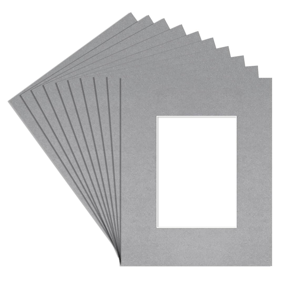 Alison Kingsgate 20X16 Silver Picture Mount - A4 Aperture - Pack 10