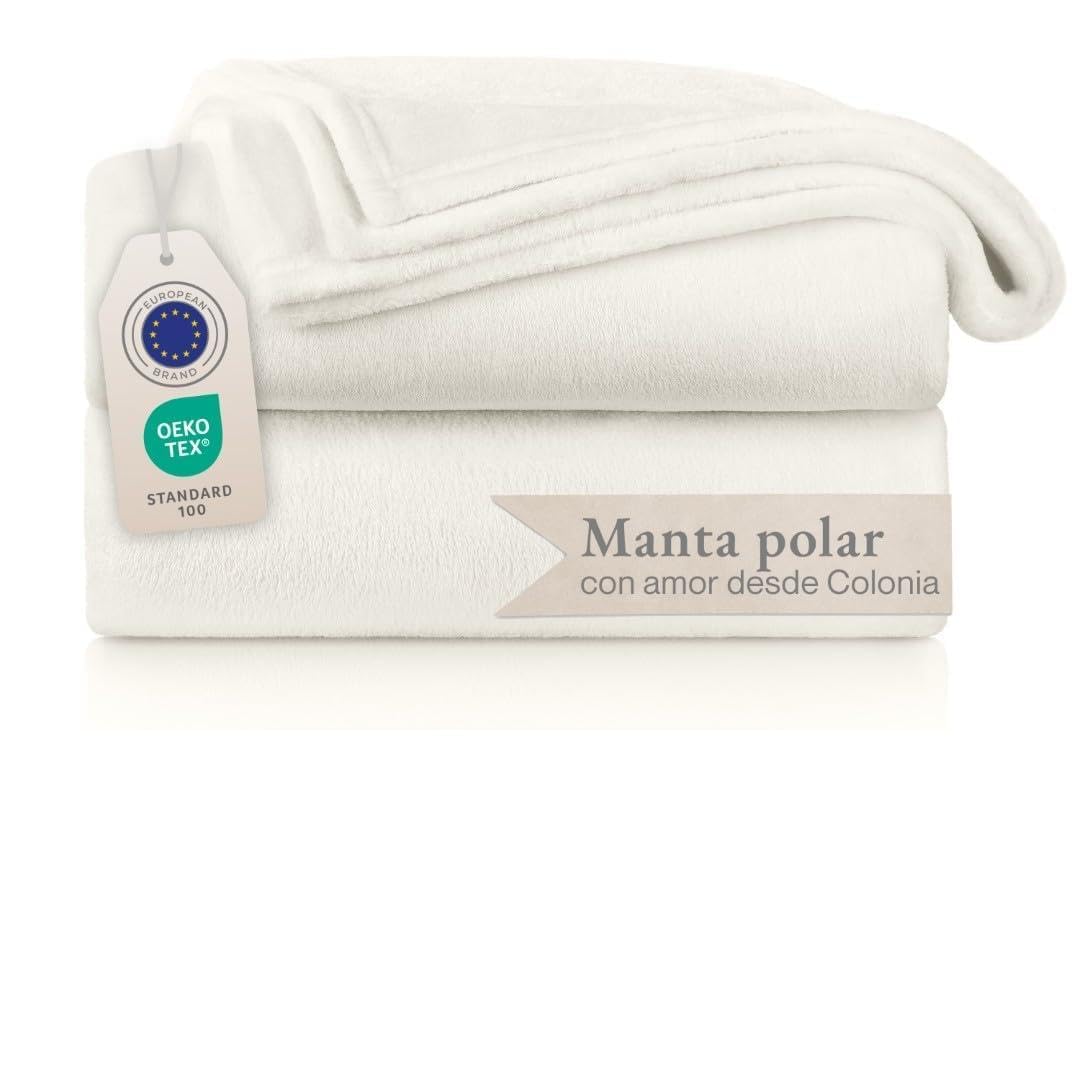 Blumtal Mantas para Sofá de Franela Suave y Acolchada - Manta Polar 100% Microfibra Extra Suave, Manta de sofá, de Cama o de Sala de Estar, Blanco, 150 x 200 cm OEKO-TEX STANDARD 100