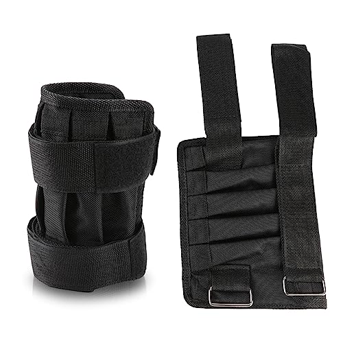 Emoshayoga Tobillera Ponderada de con Bolsillos para Placas de Acero Banda de Entrenamiento con Pesas Ajustable para Hombres y Mujeres Entusiastas del Fitness