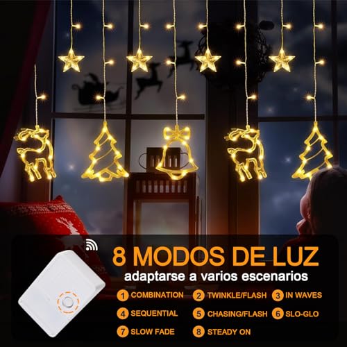 Consejos y comparativas para Comprar Luces de cortina para ventanas navideñas los mejores 10. 18 Imagen adicional