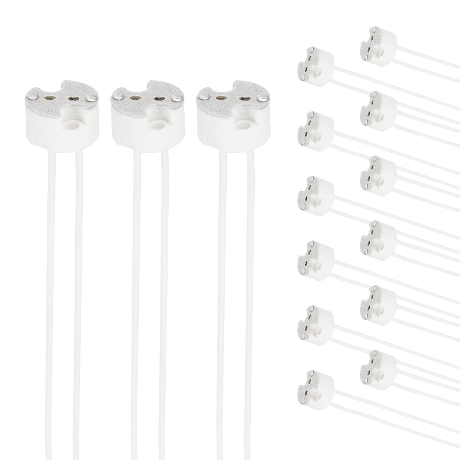 VIAPUICE MR16 LED Bulb Socket GU5.3 Lamp Holder with 8" Wire -15Pcs