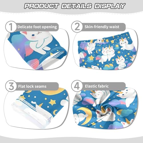 Cute Cats Girls Leggings Toddler Doodles Unicorn Horns Kids Yoga Pants Dance Active Tights 4T3