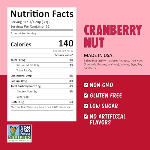 Image of Kelly's Four Plus Granola Cereal, Cranberry Nut, 12 oz (Pack of 6)