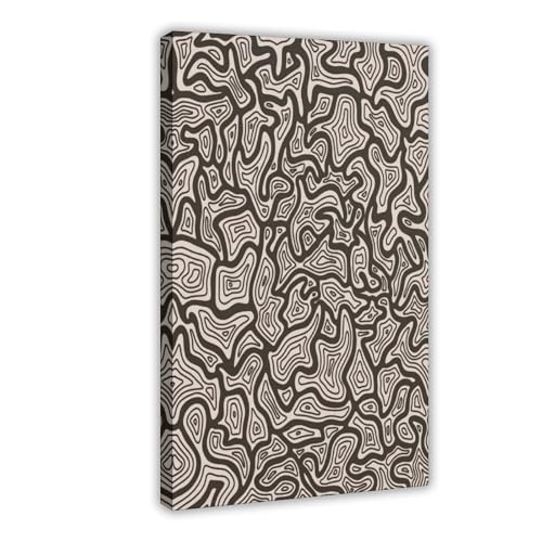 Art topographique abstrait neutre idee cadeau deco sur toile poster salon 20x30 cm
