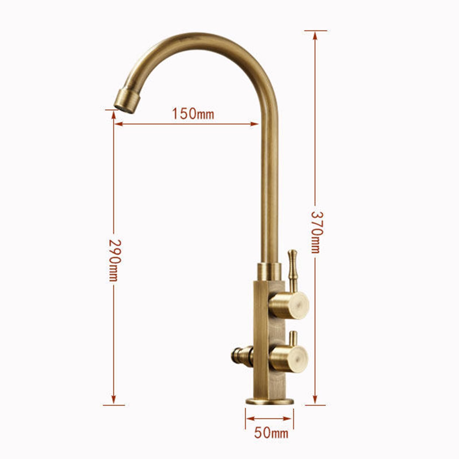 Grifo Doble Salida Lavadora Giratorio De 360° Grifo Patio Exterior De Latón para Jardín O Baño,Antigüedad