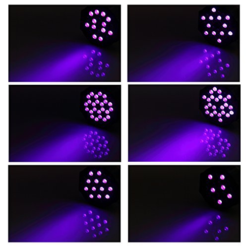 Image of 36LED Black Lights, U`King 72W UV Stage Lights Blacklight with Glow in The Dark Party Supplies by DMX Remote Control for Halloween Stage Lighting (1 Pack)