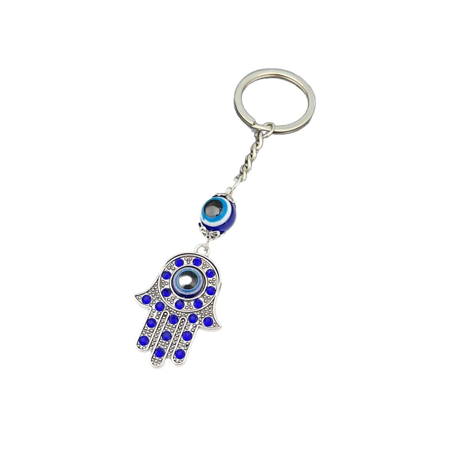 Hamsa Hand Keychains Zinc Alloy Evil Eye Protection Keyring for Women Handbag Car Keys Ch…