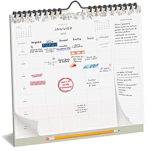 Calendario Familiar Semanal 2022 - Francés Cover