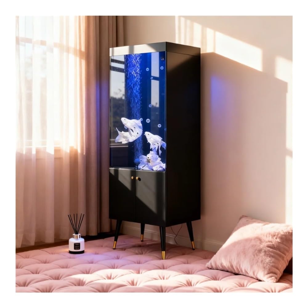 Aquarium Kreatives Wohnzimmer-Büro-Aquarium, freistehend, mit Rückfilter(Black)