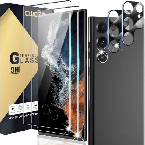 Xiezezei Screen Protector Compatible with Galaxy S22 Ultra 5G - [2+2 Pack] Camera Lens Protectors,...