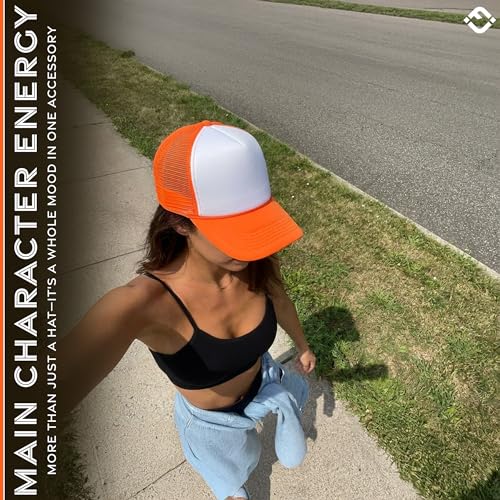 Image of Funky Junque Blank Mesh Foam Lightweight Snapback Trucker Hat | Lightweight Foam Trucker Hat with Breathable Mesh Back, Golf Beach and Street Style, Trendy Trucker Hats for Men