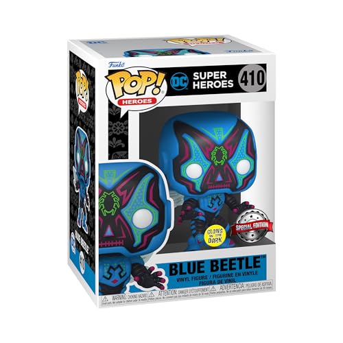 Funko Pop! Heroes: Dia de los DC - Blue Beetle - Brilla en la Oscuridad - DC Comics - Figura de Vinilo Coleccionable - Idea de Regalo- Mercancia Oficial - Juguetes para Niños y Adultos
