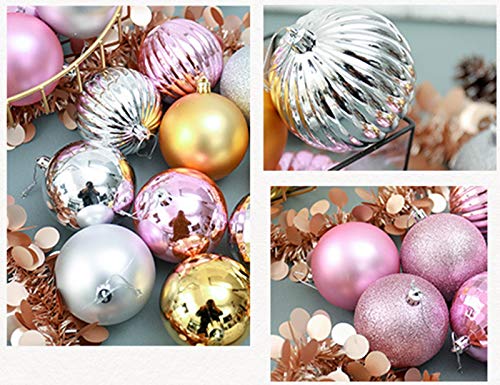 Nicole Knupfer Kerstballen, 34 stuks, 4 cm, kunststof kerstballen, set kerstdecoratie met hanger, boomversiering voor Kerstmis, huisdecoratie, verpakking (oranje) - Afbeelding 3