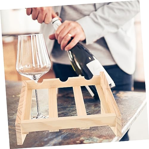 Soporte rústico de madera para botellas de vino miniatura 7