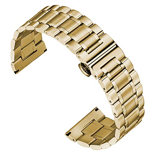 15mm Stainless Steel Watch Band Gold Watch Band Metal Premium Metallic