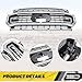 KUAFU Front Grille Grill Compatible with 2020-2022 Ford F-250 F-350 F-450 F-550 Super Duty Bumper Upper Hood Grille Silvery & Black Plastic(ABS)