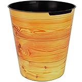 Papierkorb/Behälter - Holz - Holzoptik & Holzbretter - 10 Liter - wasserdicht - aus Kunststoff - Ø 28 cm - großer Mülleimer/Eimer - Abfalleimer - Aufbewah..