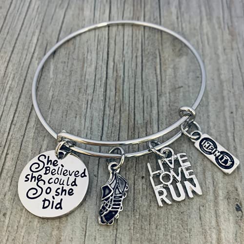 Image of Infinity Collection Running Gifts- Runner Bracelet, Running Jewelry, Adjustable Running Charm Bracelet- Perfect Cross Country, Track, Marathon Gifts